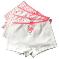 Girls Underwear Flamingo Boyshort Cotton Sports Panties 4 Pack