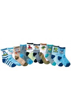 Kids Boy's Fashion Cartoon Dinosaurs Pattern Sport Socks 10 Pairs 