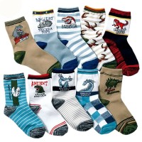 Kids Boy's Fashion Cartoon Dinosaurs Pattern Sport Socks 10 Pairs 